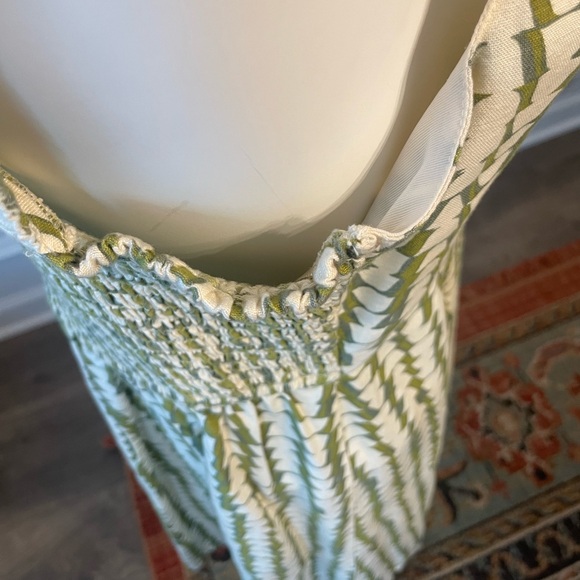 Green and White Sleeveless Mini Dress - Picture 4 of 5